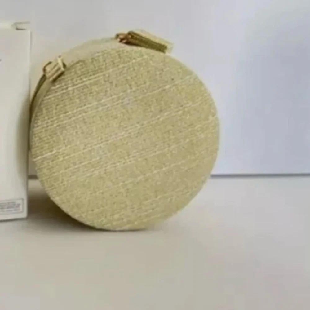 CHRISTIAN DIOR Gold Trousse Pouch Cosmetic Bag Jewelry Round Box New